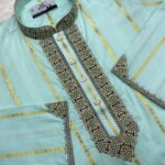 Dhuti Cotton Step-Design Embroidery Panjabi ( Code: 401 )