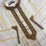 Dhuti Cotton Step-Design Embroidery Panjabi ( Code: 402 )