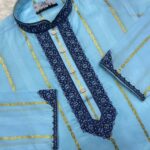 Dhuti Cotton Step-Design Embroidery Panjabi ( Code: 403 )